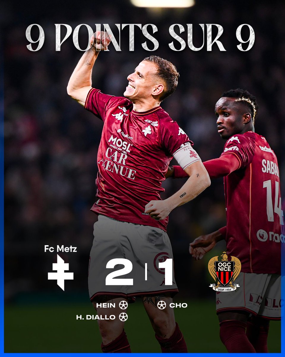 ActuFoot_'s tweet image. 🚨 𝗟𝗘 𝗙𝗖 𝗠𝗘𝗧𝗭 𝗘𝗡𝗖𝗛𝗔𝗜̂𝗡𝗘 𝗨𝗡𝗘 𝗧𝗥𝗢𝗜𝗦𝗜𝗘̀𝗠𝗘 𝗩𝗜𝗖𝗧𝗢𝗜𝗥𝗘 𝗖𝗢𝗡𝗦𝗘́𝗖𝗨𝗧𝗜𝗩𝗘 ! 😱🇱🇻

𝘔𝘦𝘵𝘻 𝘤𝘦𝘵𝘵𝘦 𝘴𝘢𝘪𝘴𝘰𝘯 :
Jusqu'à la J.09 👉 𝟮 𝗣𝗢𝗜𝗡𝗧𝗦 
De la J.10 à la J.12 👉 𝟵 𝗣𝗢𝗜𝗡𝗧𝗦 

𝗟𝗘 𝗙𝗖 𝗠𝗘𝗧𝗭 𝗘𝗦𝗧 𝗖𝗘 𝗦𝗢𝗜𝗥 𝟭𝟰𝗲̀𝗺𝗲…