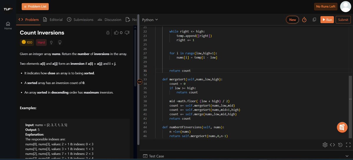 ArshadJamil2003's tweet image. Day 12 of DSA 🚀
Focused on divide &amp;amp; conquer + array product logic 👇
➡ Count Inversions
➡ Reverse Pairs
➡ Maximum Product Subarray

Patterns are getting clearer day by day 🔥
#Day12ofDSA #StriverA2ZDSA #DSA #CodingJourney #Consistency