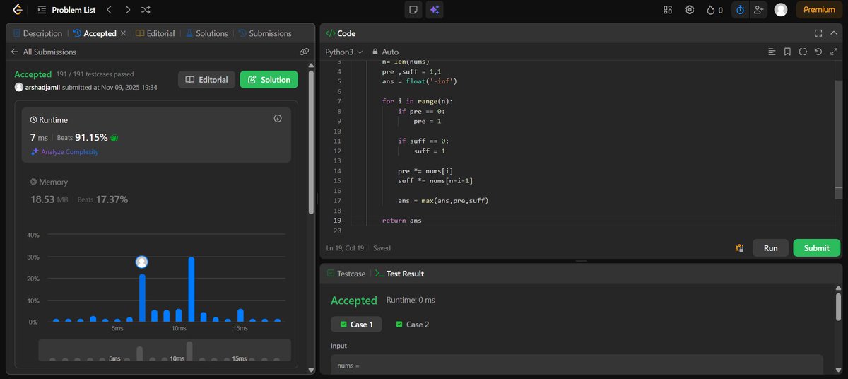 ArshadJamil2003's tweet image. Day 12 of DSA 🚀
Focused on divide &amp;amp; conquer + array product logic 👇
➡ Count Inversions
➡ Reverse Pairs
➡ Maximum Product Subarray

Patterns are getting clearer day by day 🔥
#Day12ofDSA #StriverA2ZDSA #DSA #CodingJourney #Consistency