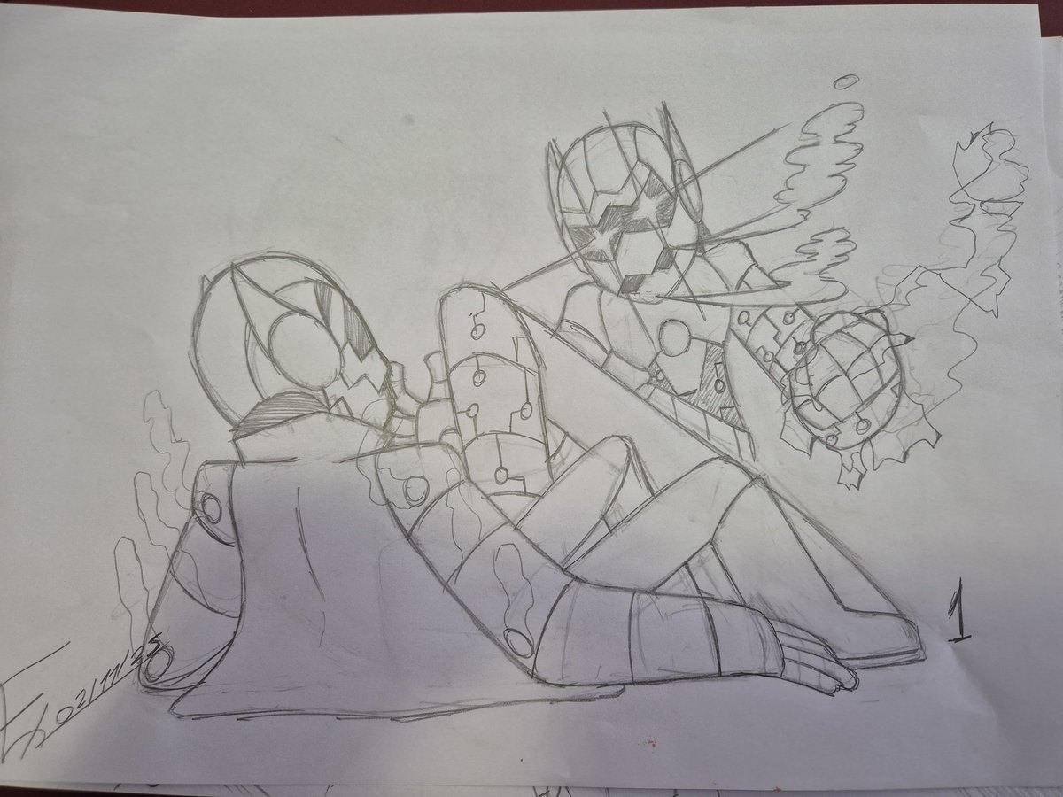 ExperimentalJr's tweet image. And the clash of the leaders is finally comic-fied!!!

Hiro finally has a reason to test his newly improved Magnum armor and there is a Machina-sized bodybag right in front of him for the test XD

#bighero6 #bh6 #hirohamada #machinaarmada #bigherosix #alternativeuniverse #au