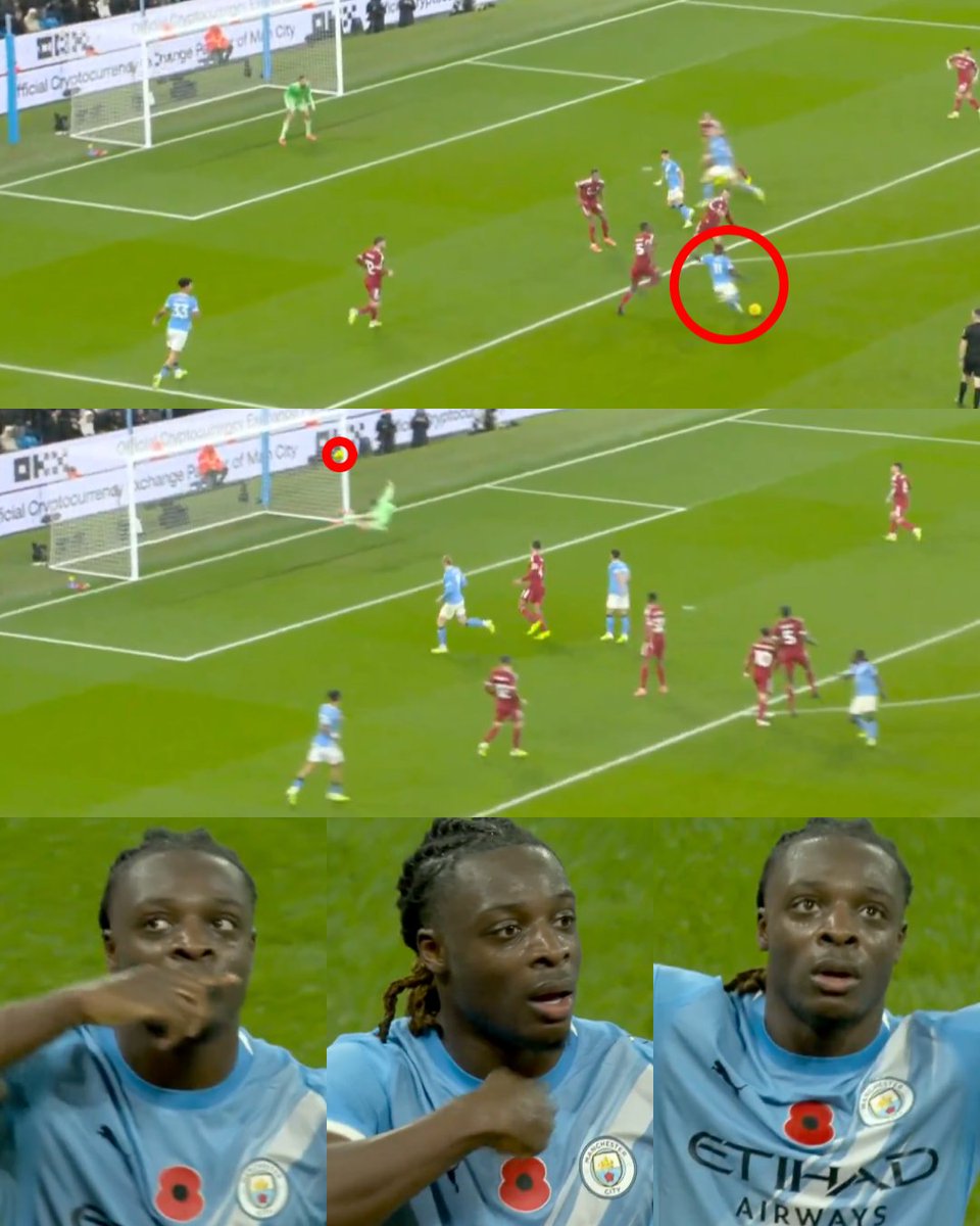 El señor golazo de Jérémy Doku ante el Liverpool en la Premier League.  Dónde puso la pelota el belga. OBRA DE ARTE.