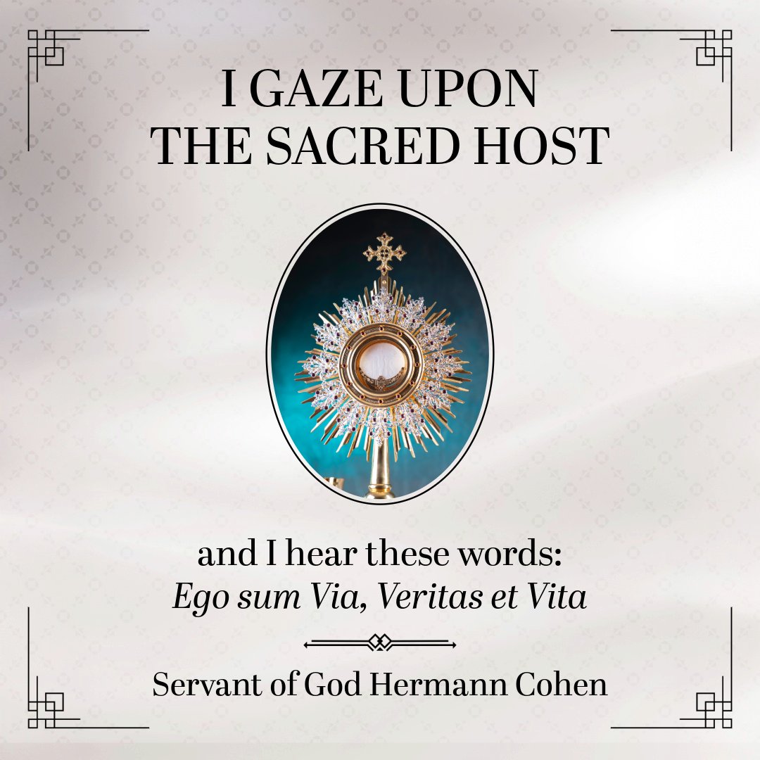 carmelitequotes's tweet photo. ✝️ Servant of God Hermann Cohen describes the moment he gazed upon the Sacred Host and heard Christ speak: "I am the Way, the Truth, the Life."
🔗 https://t.co/YQqK6Phryz
#CarmeliteSaints #EucharisticAdoration https://t.co/WWqXMFJZAM