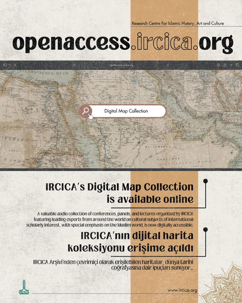 IRCICA tarihi harita koleksiyonu açık-erişimde:
:مجموعة الخرائط التاريخية لمركز إرسيكا مفتوحة الوصول: