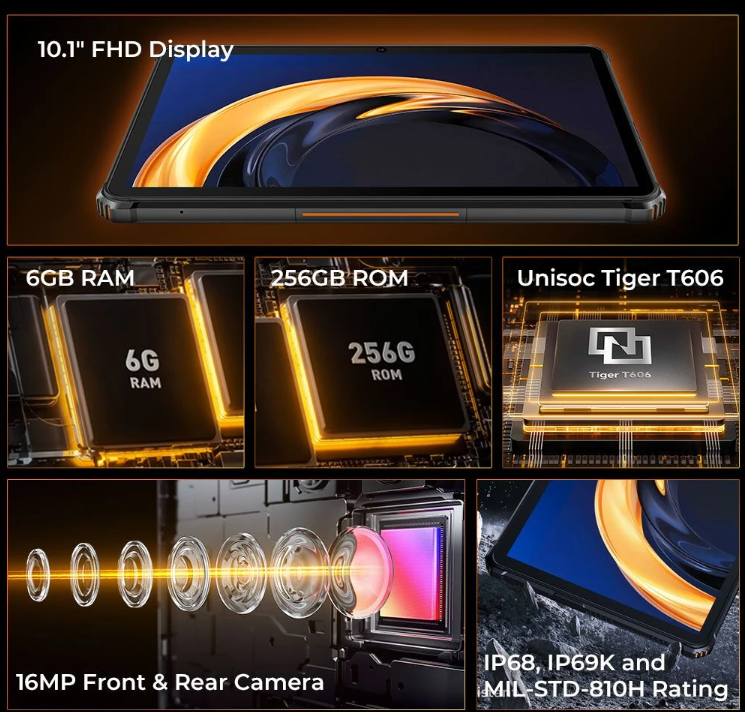 Buy_Globally's tweet image. 💪 Rugged Tablet – built to survive it all! 🌍
📱 10.1&quot; IPS | Android 14
⚙️ T606 Octa-core | 6+18GB RAM | 256GB ROM
🔋 11000mAh + reverse charge
📸 16MP dual cameras
🌐 Dual 4G, GPS, WiFi 5G
👉 fas.st/fB6VhS
#RuggedTablet #TechGear #Android14 #OutdoorLife