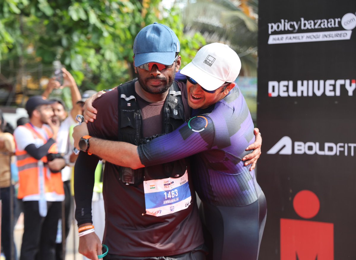 mp_phaneendra's tweet image. An incredible achievement that embodies the spirit of #FitIndia 🇮🇳💪 Congratulations @annamalai_k ji @Tejasvi_Surya ji on completing the Ironman challenge with true grit and determination! 👏🙏
#IronmanChallenge
#Annamalai
#Tejasvisurya