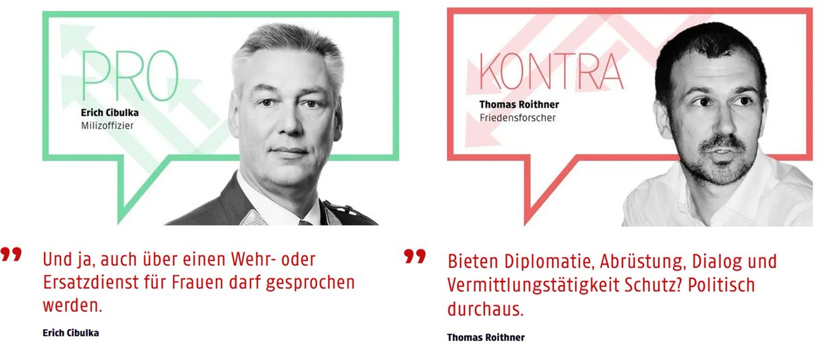 Wehrpflicht verlängern? In einer konfrontativeren Welt gibt’s auch auf diese Frage mehr als eine Antwortmöglichkeit.
Der Brigadier und der Friedensforscher kommentieren in <a href="/kleinezeitung/">Kleine Zeitung</a>. Gerne mitdiskutieren!
kleinezeitung.at/oesterreich/20…