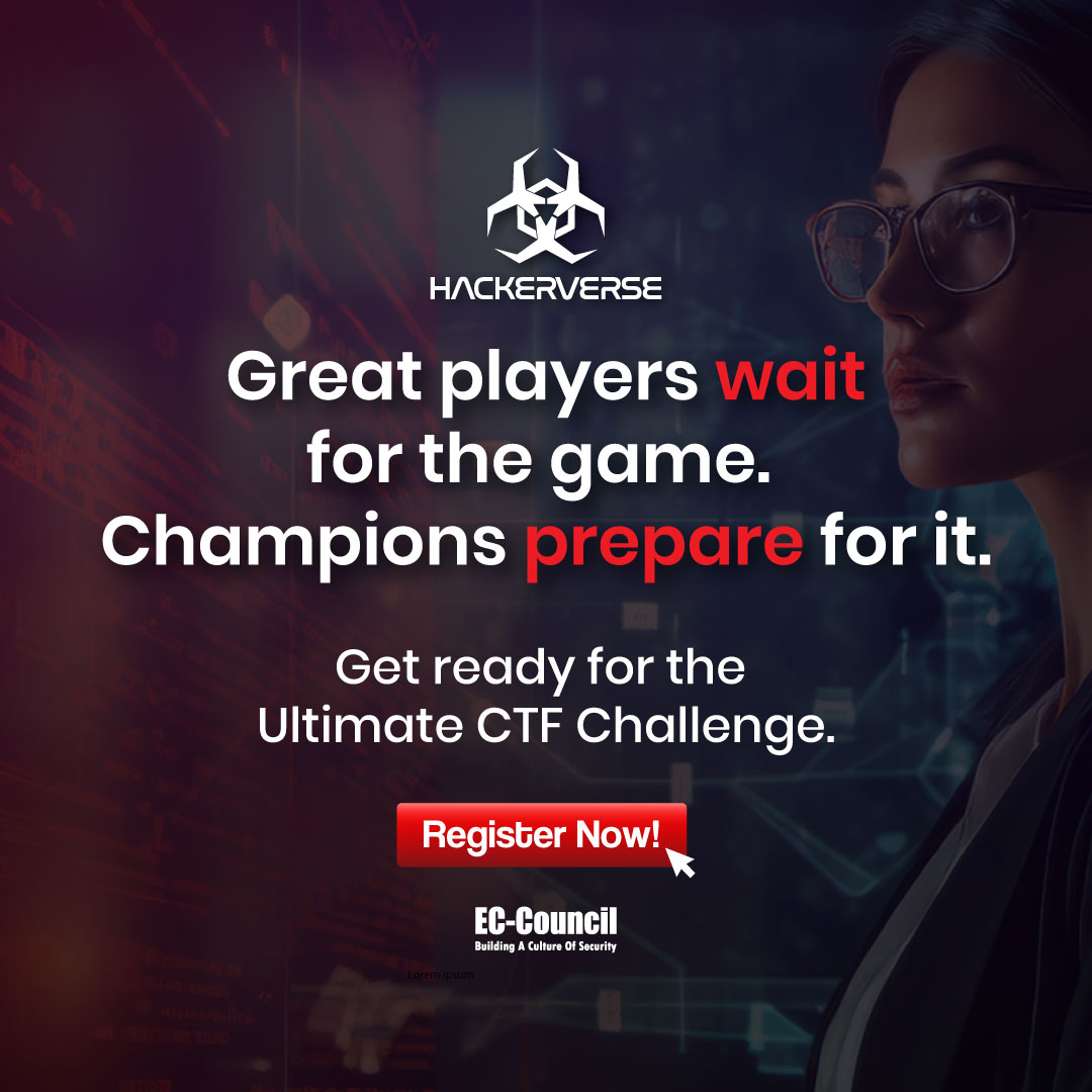 hackerverse_ecc's tweet image. One arena.
Thousands ready to conquer.

Your moment is now—step in and prove your mettle. Register now: buff.ly/4ijRWG6 

#eccouncil #hackerverse #hackerversectf #monthlyctf #ctf #capturetheflag #ethicalhacking