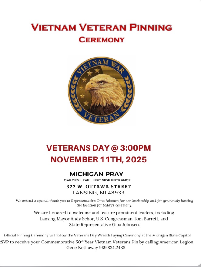 GinaJohnsenMI's tweet photo. Veteran's Day gatherings in Lansing. Please RT and join us!
May we always be a culture that cherishes and honors our Veterans.
@MI_Republicans
#veteransday #Michigan #saythankyou https://t.co/4ryYis9uFW