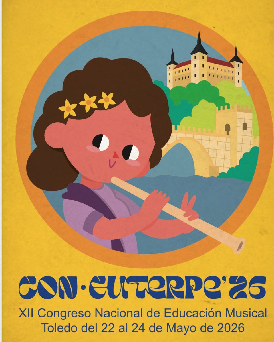 📣 EUTERPIAN@S!! 🖖🏻 ya podéis marcar estas fechas en el calendario 🗓️ para acudir al XII Congreso de Educación Musical Con Euterpe 🎶:

🔔 22, 23 y 24 de mayo🔔

🏫 En esta edición la sede será el Campus Fábrica de Armas de #Toledo

👉🏽 congresoconeuterpe.es/fechas-y-sede-…