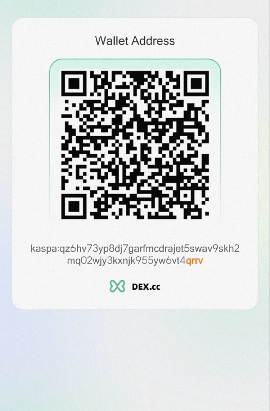 idonTOLX's tweet photo. @dexcc_official @stusmp 
@froojm
@volcano_jack 

kaspa:qz6hv73yp8dj7garfmcdrajet5swav9skh2mq02wjy3kxnjk955yw6vt4qrrv https://t.co/7CjhsYiGGA