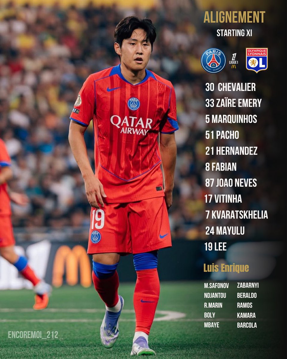Encoremoi_212's tweet photo. Compo officielle PSG-LYON ❤️💙 #psg #lyon #ligue1 #psglyon https://t.co/EYPoYeP58n
