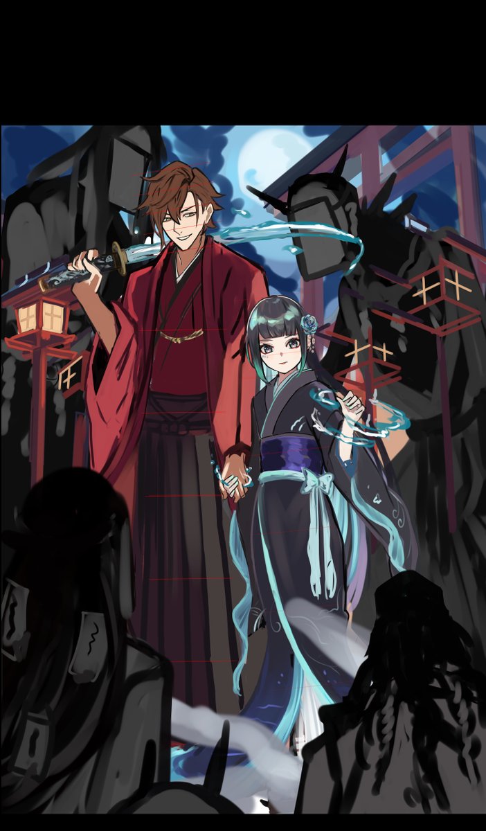 gueee_imo's tweet image. 和風ふぁんたじー　クズ商人と人魚
いつか完成したらいいなと思っていて