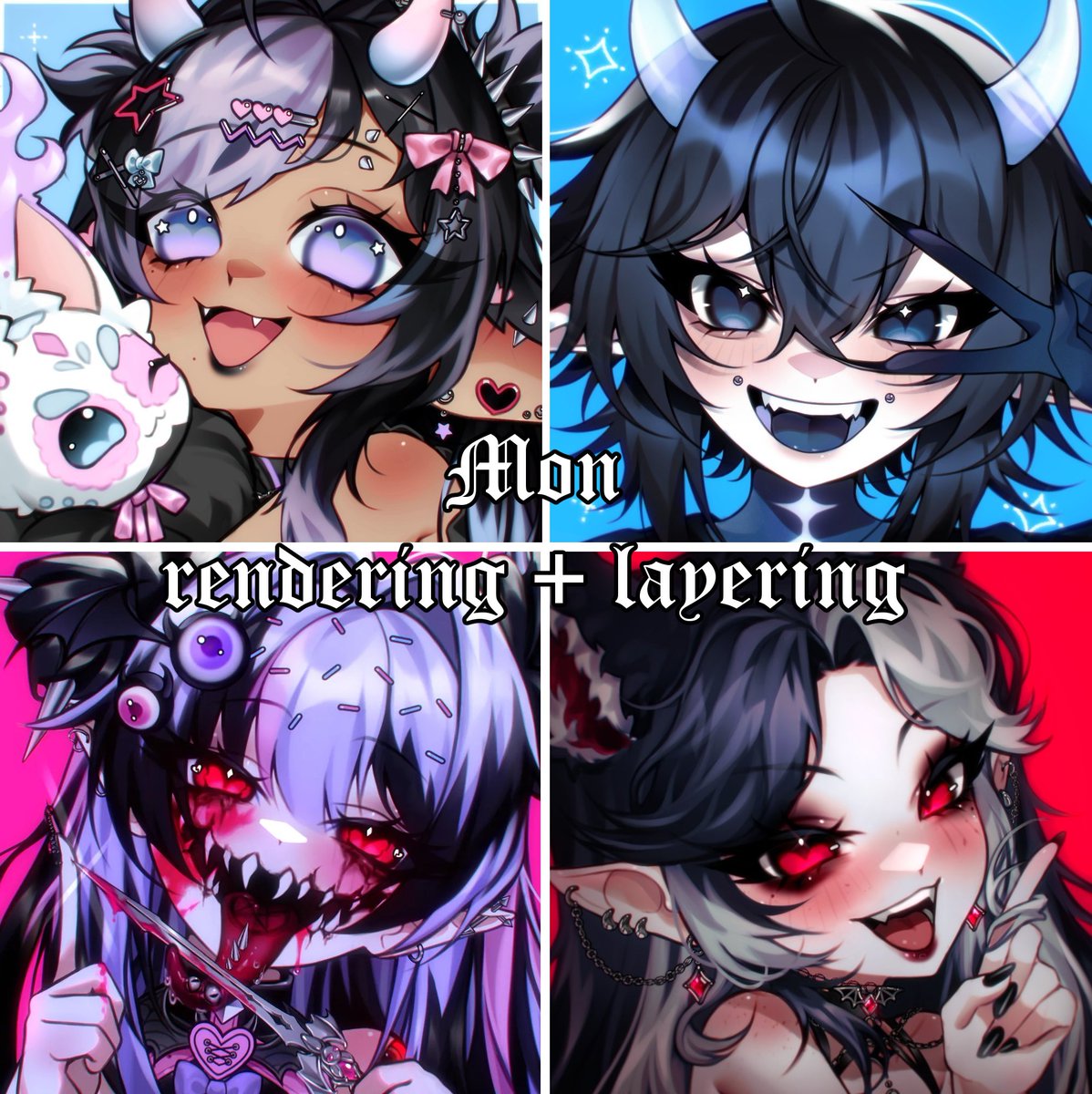 My friend <a href="/im_monimon/">𝗠 𝗢 𝗡</a>  and I are opening 2~3 special collab slots for a full-body VTuber model! 💕
My usual base price is $4,000, for this collab it’s $1,800 🙌
✨ Full-body VTuber model ready to rig (+head angle + basic expression guide, no extra toggles)
✨ 50% now to receive