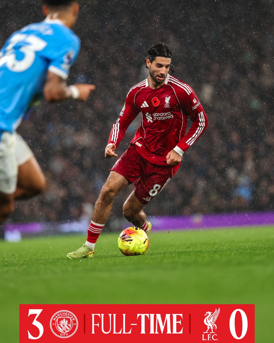 JustPlayJP's tweet photo. Full-time: Liverpool 0‑3 Manchester City. A tough night for the Reds, who now look to regroup for the next fixture 

#MCILIV || #LFC || #YNWA 
| ♥️ 0 - 3 🔵 |
Please Like and Support ♥️
- Just Play Media Team 🇫🇷 https://t.co/OaDHX8YSR4