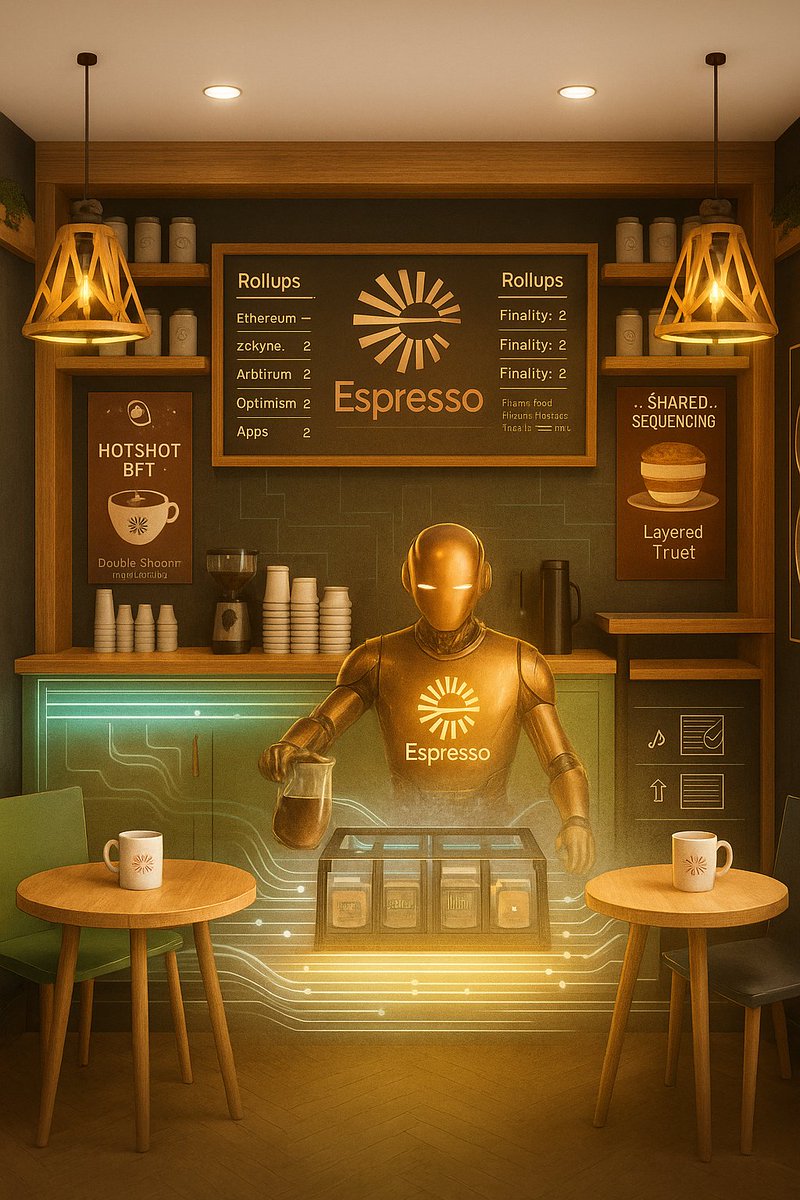 Griman352555344's tweet image. Where every block finds its perfect blend. ☕️
Espresso brings harmony to Web3 — mixing speed, trust, and coordination into a seamless flow beneath every rollup.
What would your network taste like if finality was always this smooth? 🌐✨
@EspressoSys @espressoFNDN #EspressoNetwork…