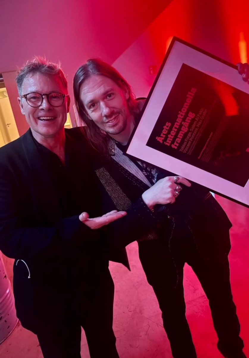 Congratulations to Tobias Forge, Salem Al Fakir, Vincent Pontare, and Max Grahn for winning the “International Success of the Year” category for the 2025 Swedish Music Publishers Prize! 🏆