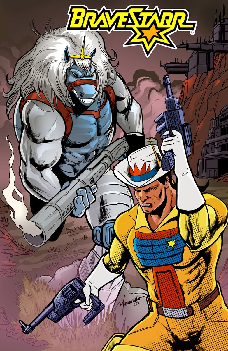 "On the galactic frontier, loyalty is still the law."
Bravestarr and his loyal partner Thirty/Thirty stand guard over Fort Kerium, ready to face whatever danger dares to cross their path. 💥
#Bravestarr #FanArt #RetroFuturism #80sCartoons #SpaceWestern #Illustration #ComicArt