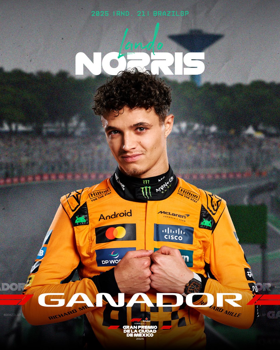 🏆 Victoria de <a href="/LandoNorris/">Lando Norris</a> en Interlagos. 🔥
El #BrazilGP volvió a vibrar con una carrera impresionante que podría ser clave en la lucha por el título.

¿Qué tal les pareció la carrera? 😱 Sin duda, de las mejores de la temporada. 

#F1 #Formula1