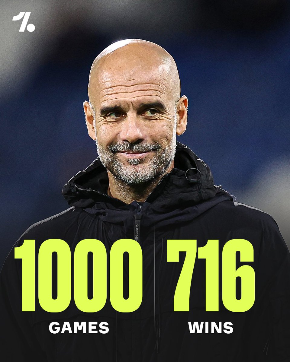 OneFootball's tweet image. Pep Guardiola celebrates 1,000 games as manager in style after Man City dismantle Liverpool FC 😏💥