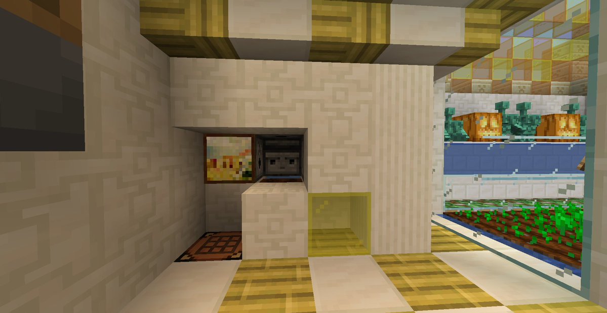 【#ぷり鯖】
農民さんが経営する、パン屋さん、良い感じに完成したと思う🥰
金ニンジンに、お誕生日用のケーキ、小麦の高速収穫機と、水流式の畑を完備して、今後のお食事は賄える✨

黄色とオレンジで作ってみたけど、めっちゃ良き😍

#Minecraft
#マイクラ