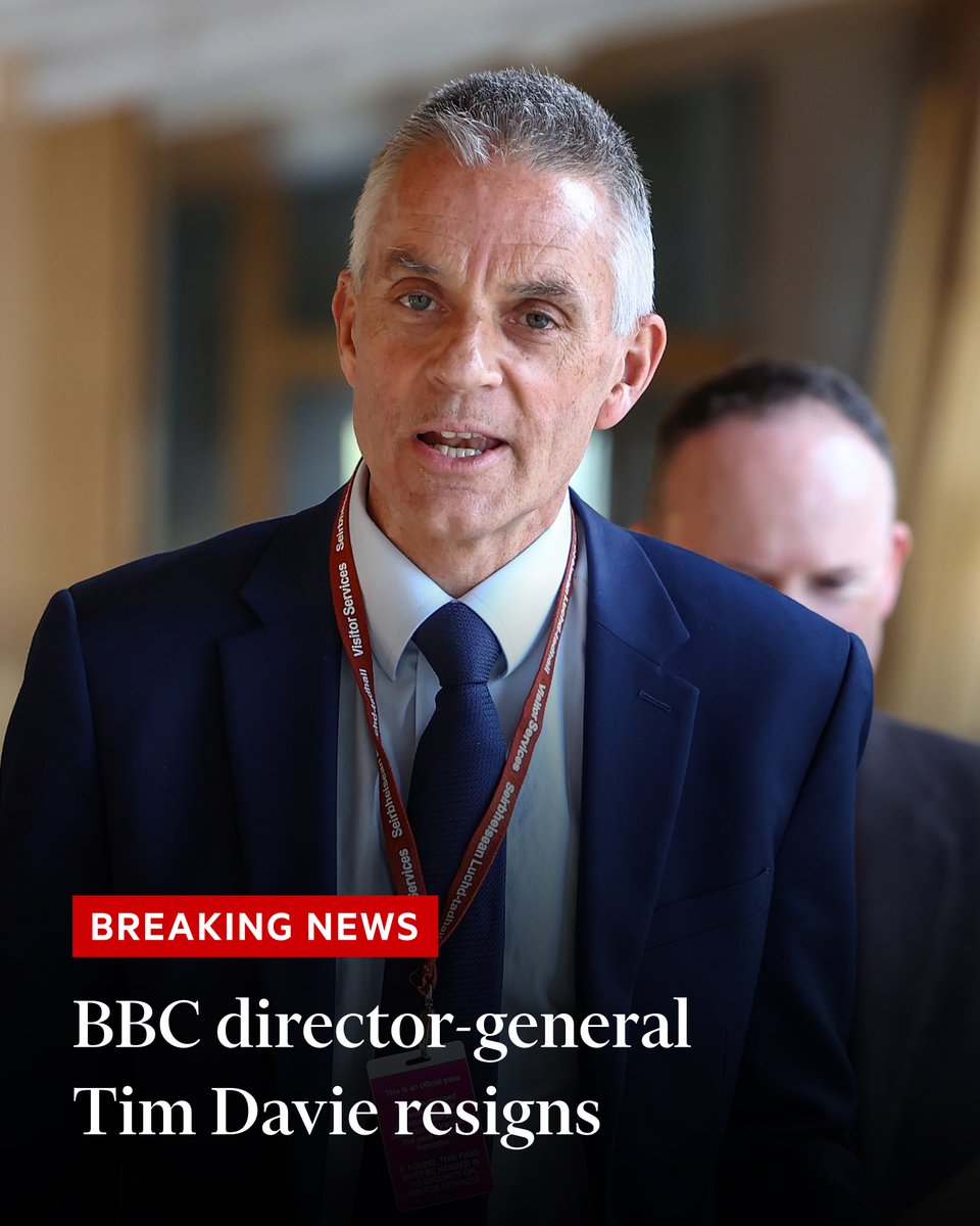 Breaking news: BBC boss Tim Davie has resigned after days of criticism over the public service broadcaster’s coverage, including misleading edits of a Donald Trump speech in a documentary. on.ft.com/4nRAJWP