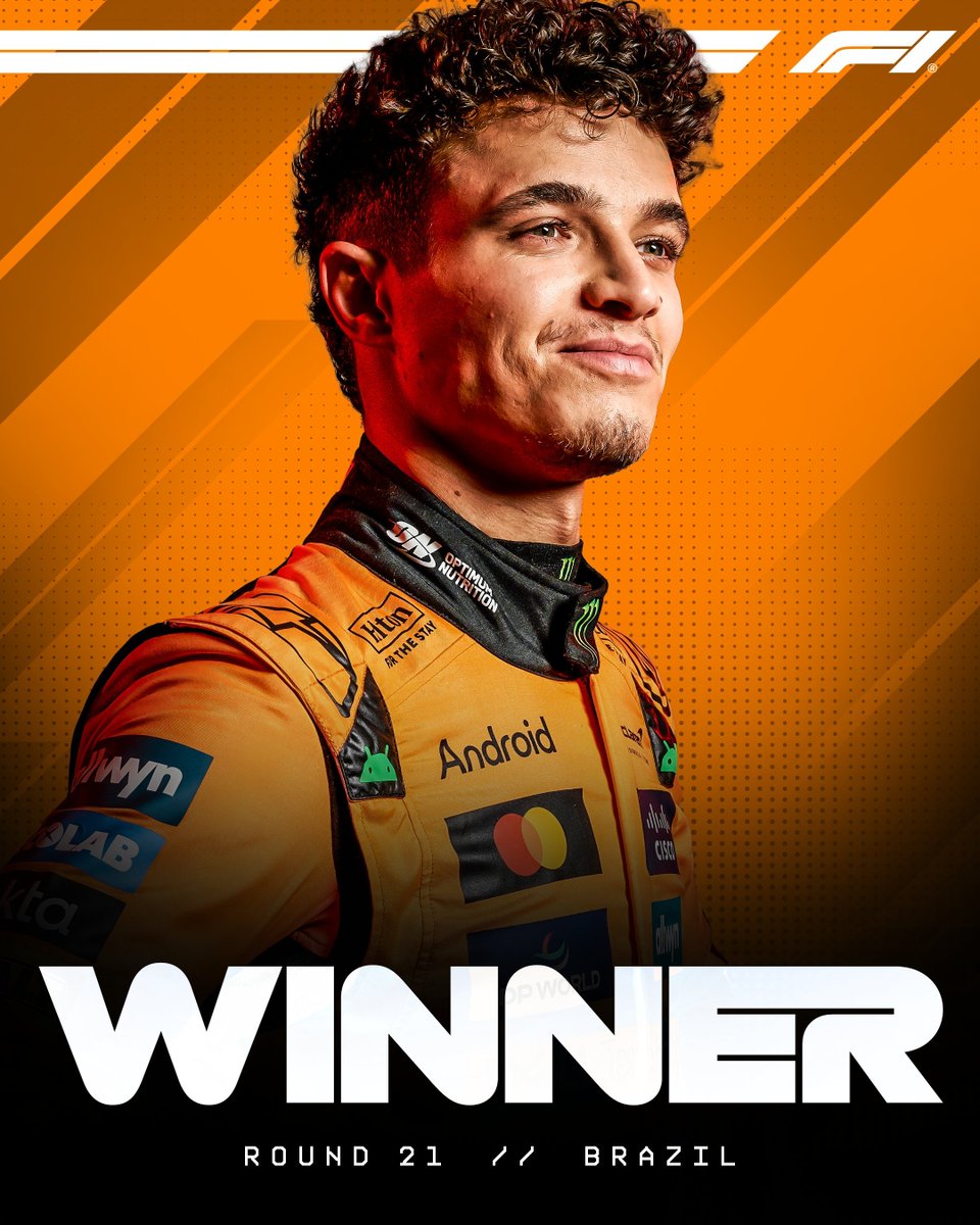 Formula1FRP's tweet photo. LANDO NORRIS WINS THE 2025 SÃO PAULO GRAND PRIX!!
#F1RP #BrazilGPRP @Landinor4 https://t.co/kx4yzgBlqP