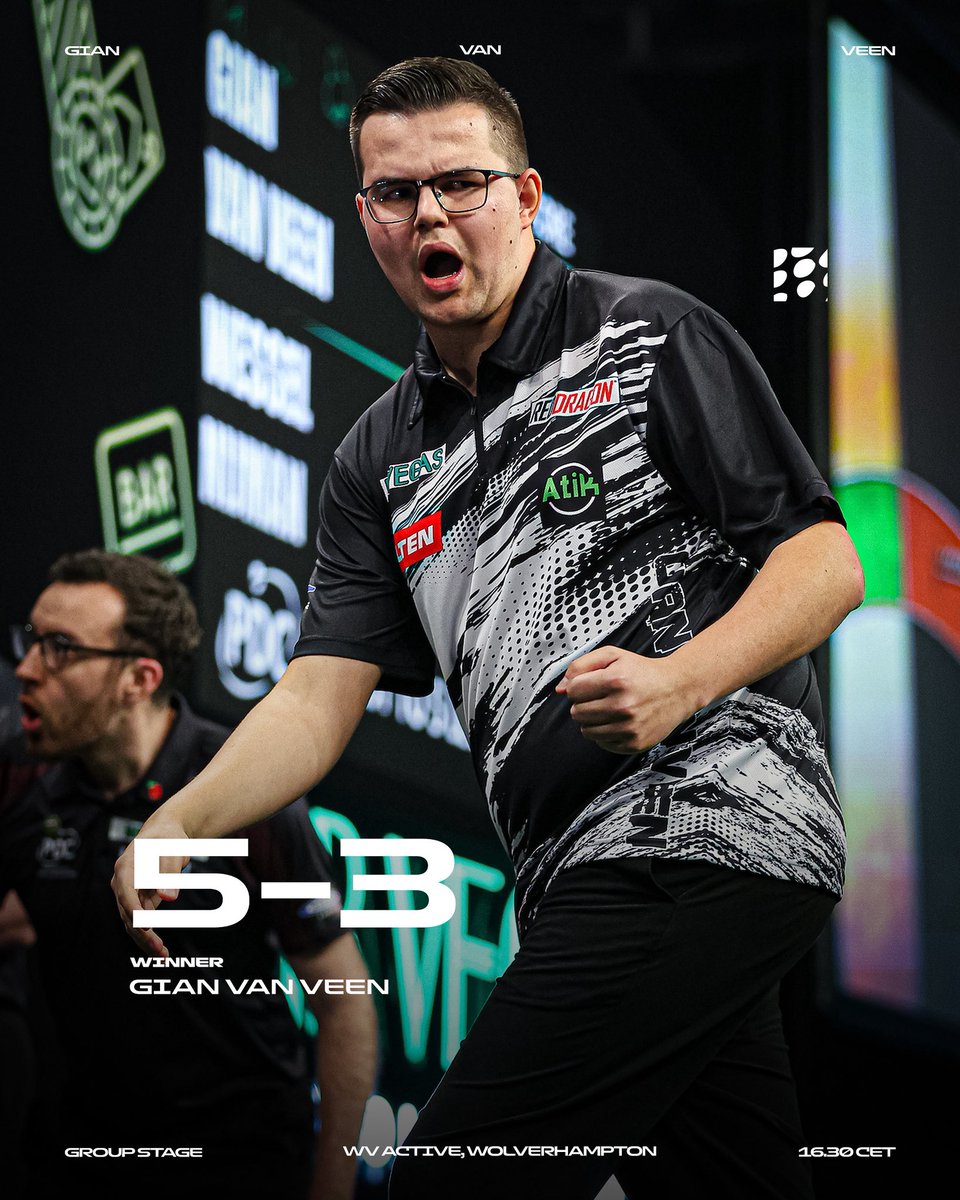 Good performance today with a 107 average, 7 180’s and a 5-3 win🤩

A day off tomorrow, but I’ll be back on Tuesday to play Josh Rock to try and get through to the last 16🎯