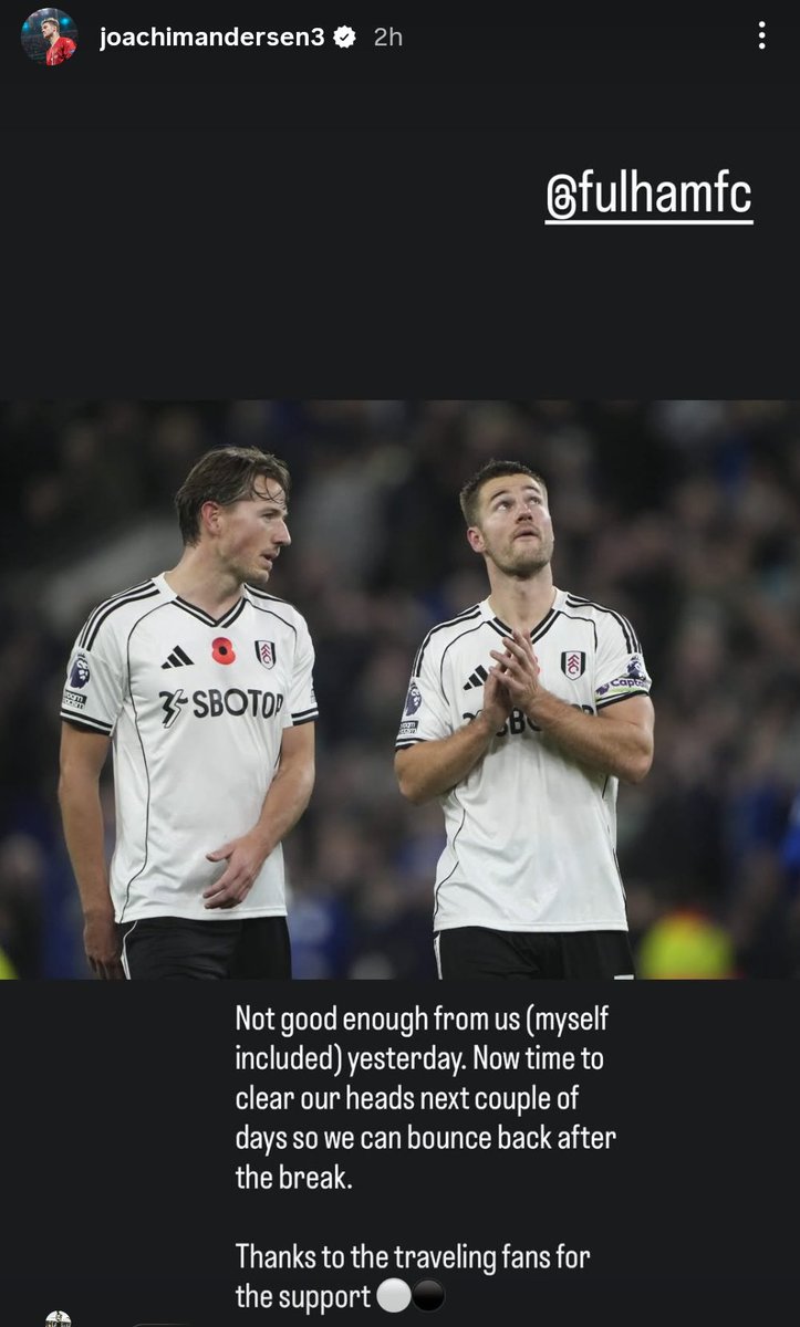 FulhamTransfer's tweet image. Joachim Andersen from IG. 
⚫⚪#FFC