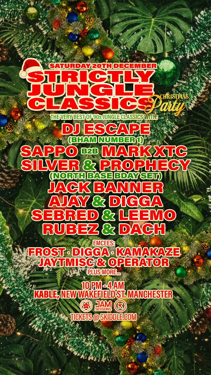 STRICTLY JUNGLE CLASSICS CHRISTMAS PARTY + ME &amp; WILF BDAY BASH TICKETS ON SALE NOW LINK IN BIO 🔗 🎄🎅🏾