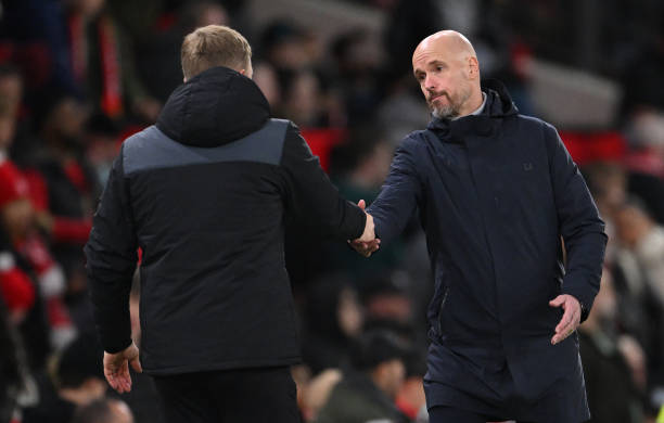 Eddie Howe's vs Erik ten Hag's

Eddie Howe 
• Premier League 🚫
• FA Cup 🚫
• League Cup ✔️

Erik ten Hag 
• Premier League 🚫
• FA Cup ✔️
• League Cup ✔️

Erik ten Hag was sacked for being in the exact same league position Eddie Howe's Newcastle are now in.

The media