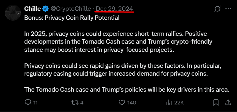 while everyone was talking about privacy coins like $zec, none of this came as a surprise to us.