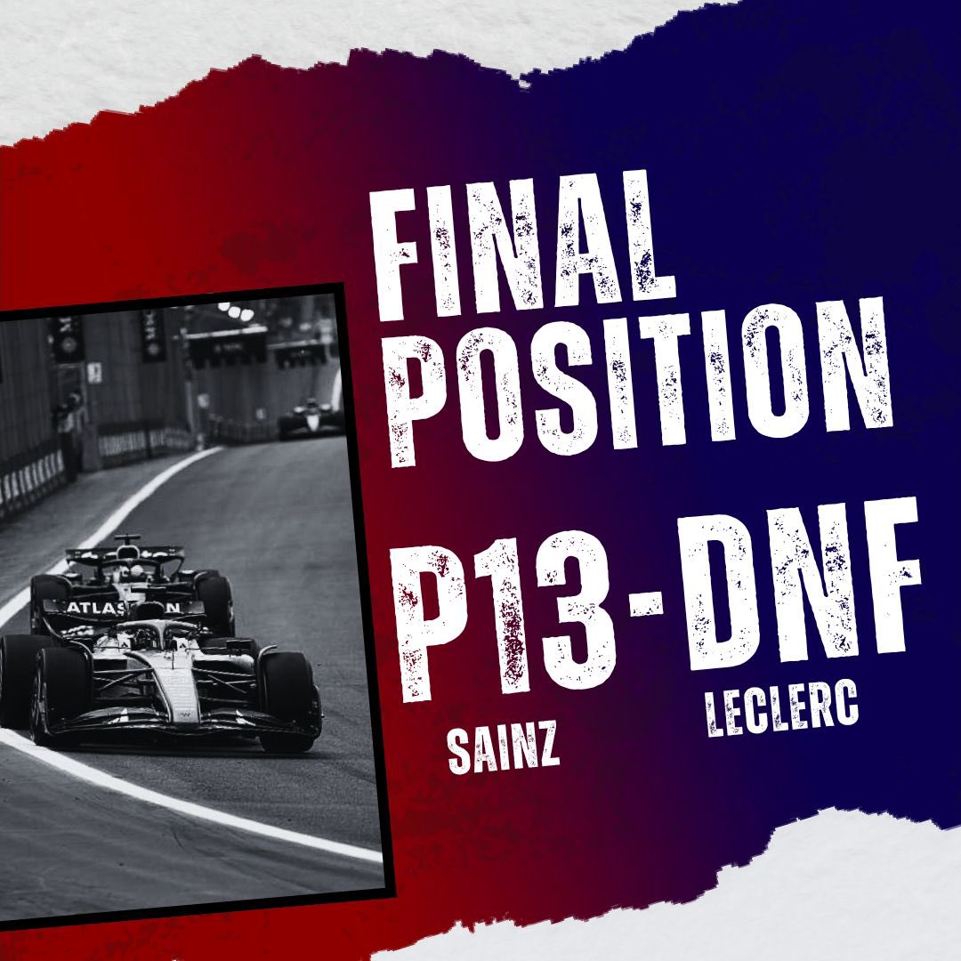 🇧🇷 | Carlos had minor damage at the start of the race due to an incident with HAM.

Charles was affected after the incident between PIA and ANT, which left him out.

#CharlesLeclerc | #BrazilGP | #CarlosSainz