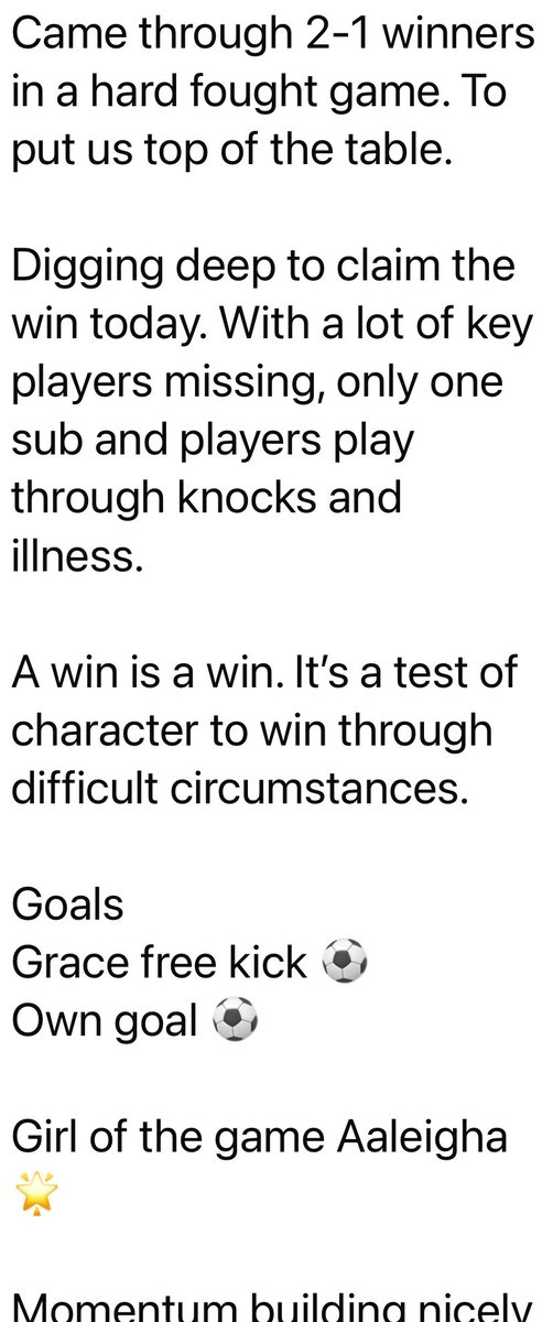 U18 Girls are now top of the table as they battled for Saturday’s win ⬇️💙💛⚽️