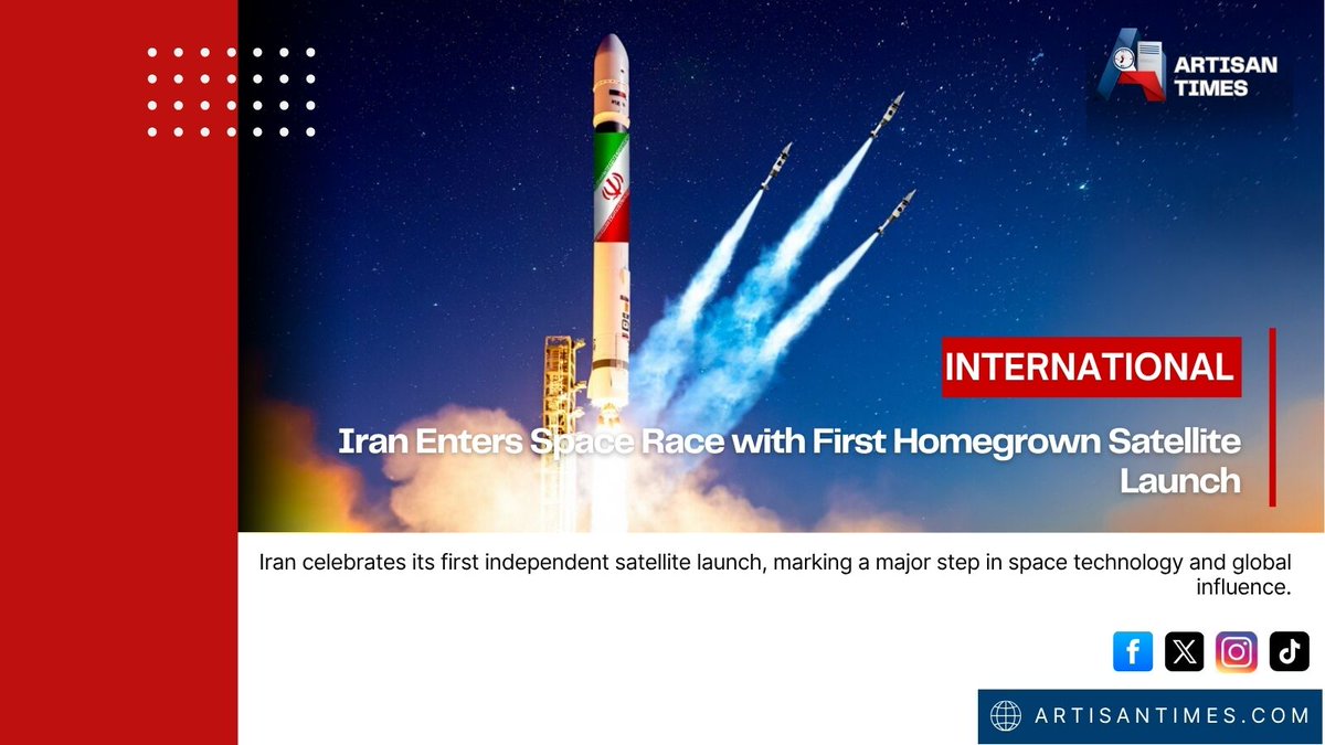 artisan_times's tweet image. Iran becomes the 9th nation to launch its own satellite into orbit — a bold step in space innovation 🚀
#IranSatelliteLaunch #SpaceMilestone #innovationthroughcode 
Read more: artisantimes.com/iran-enters-sp…