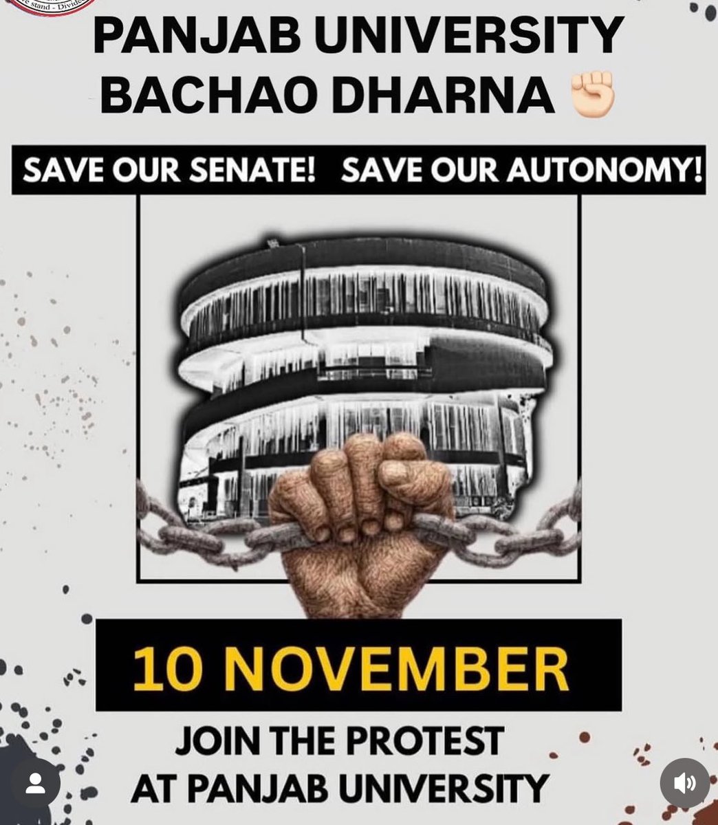 November 10,2025 -

PU becomes the heart of resistance,
To protect Senate &amp; autonomy.
#SavePanjabUniversity