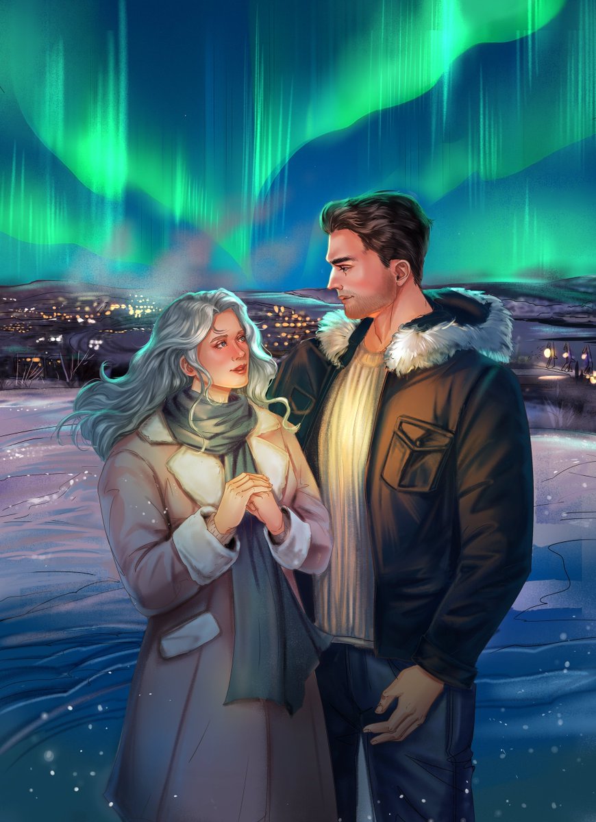 New winter art for Legend of Vampires: Diablerie 
❄️ Snow, aurora, and quiet connection. 

#diablerie #vampires #gothicromance #anasherry