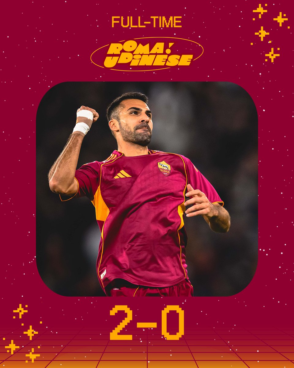 Triplice fischio all'Olimpico! Altri tre punti per noi ✌

FORZA ROMA 🟡🔴

#ASRoma #RomaUdinese