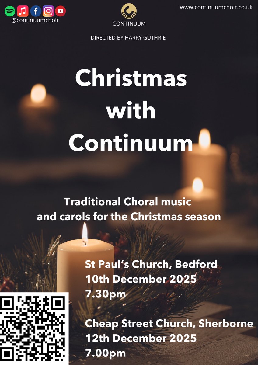 continuumchoir's tweet photo. Join Continuum for our annual Christmas concert in Bedford and Sherborne next month: 
St Paul’s Church, Bedford - Wednesday 10th December, 7.30pm 
Cheap Street Church, Sherborne - Friday 12th December, 7.00pm https://t.co/WvyJPSRIs2