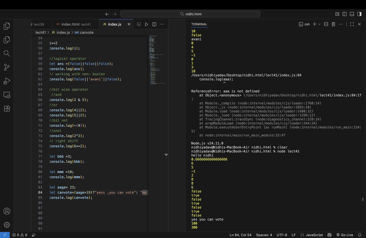 Nidhy7611's tweet image. 🚀 ReferenceError: sanity is not defined
After countless trials and terminal tantrums — peace finally returned to the console. 💻
#codehelp #WebDevelopment #code #javascript #LearningInPublic #YouTube
