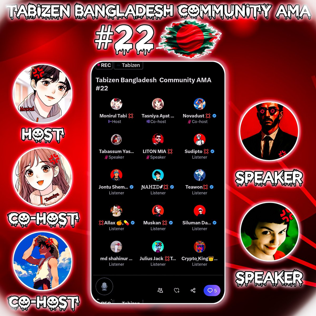 Had an amazing time at Tabizen Bangladesh Community AMA #22💢

Loved seeing our local Web3 fam share ideas &amp; visions for Tabi’s future.
Big thanks to everyone who made it special Bangladesh is rising strong.🇧🇩💢

<a href="/Tabizens/">Tabizen💢🏯</a> 
<a href="/Momoa_crypto/">Jane 💢</a>