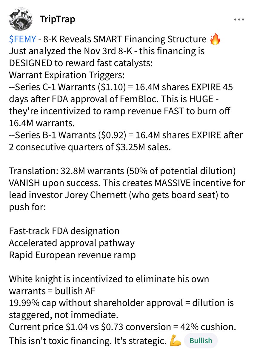$FEMY <a href="/FemasysInc/">Femasys</a>  SMART financing structure: