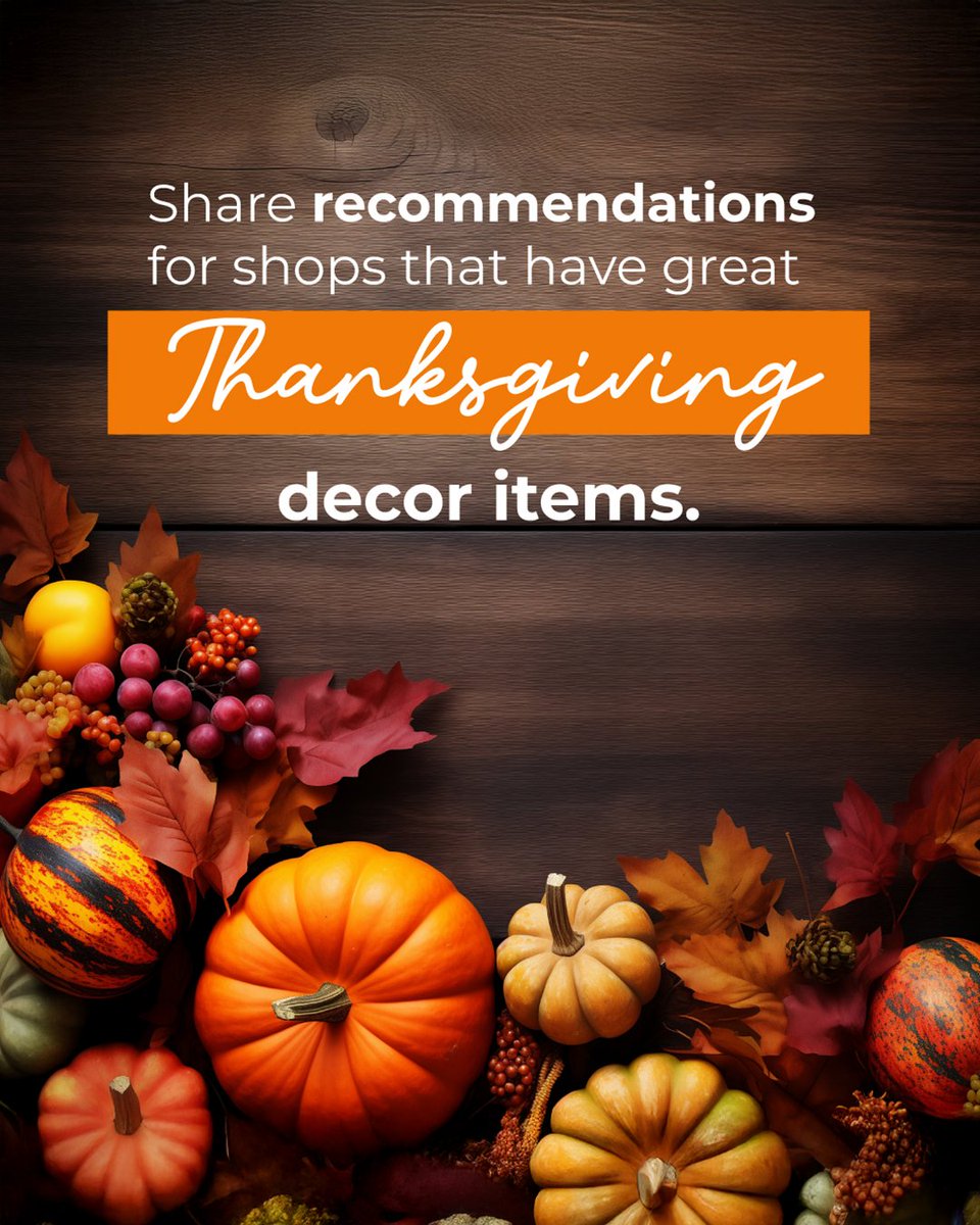 abradley1216's tweet photo. 🦃🍁 Get ready to sprinkle some Thanksgiving magic! 🍂✨ 

We're on the hunt for the BEST shops with the most delightful Thanksgiving decor! 🛍️🌟 

Share your top recommendations in the comments below! 

Let's make this holiday season extra special with https://t.co/QNSxtpekGh