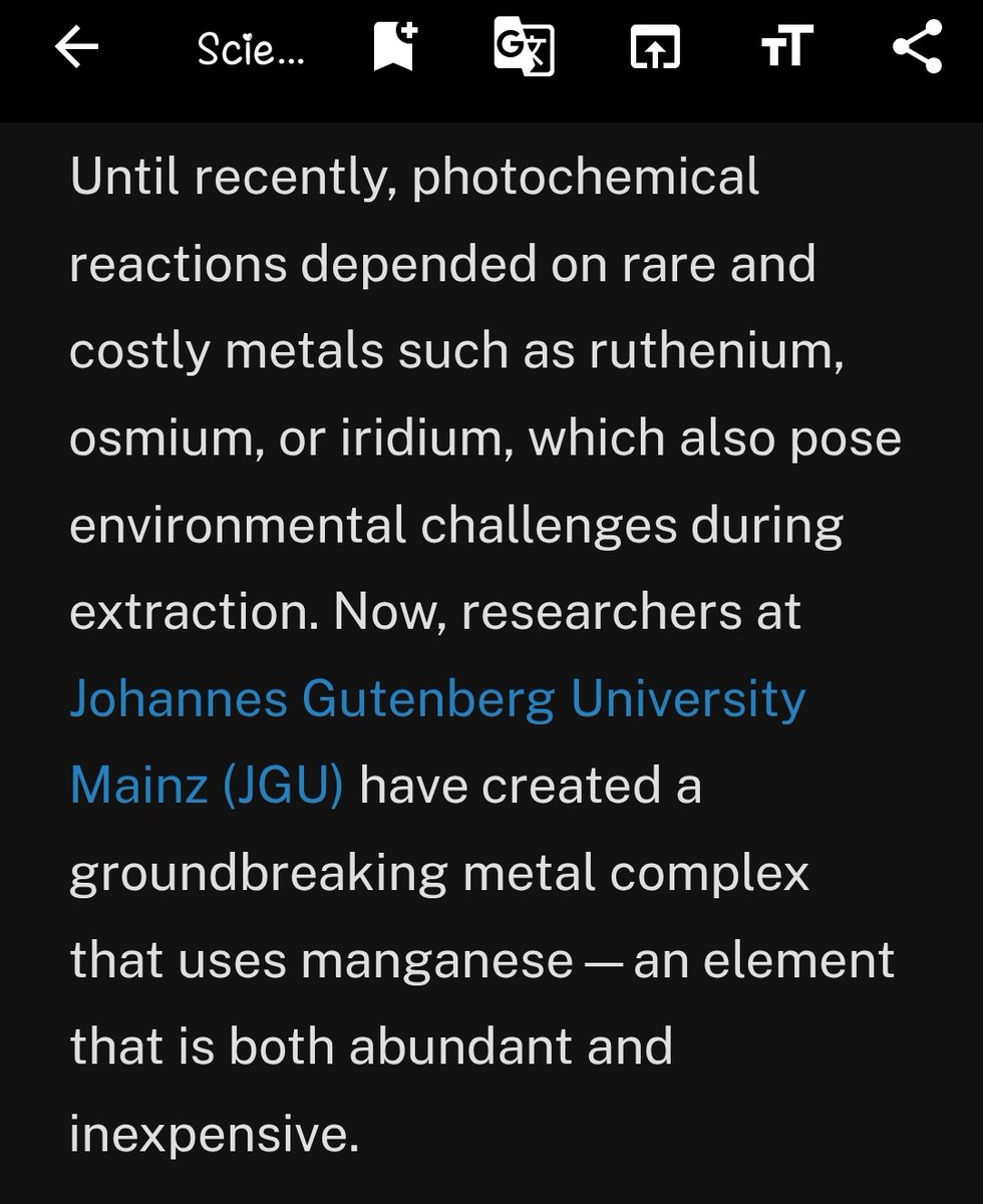#Lightdriven #chemistry👾 once #reliant on #rare n #toxic #metals like #ruthenium or #iridium has taken #leapforward. #Researchers  #created new #manganese-based #complex easy 2 #synthesize, #absorbslight well🤖

#Tek_nikel54🤖
scitechdaily.com/this-common-me…