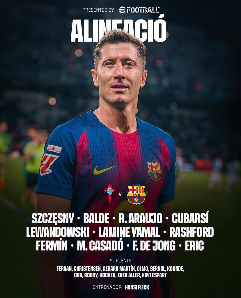 Barcelona Xi against celta vigo 
#Laliga #CeltaBarça #TFHub