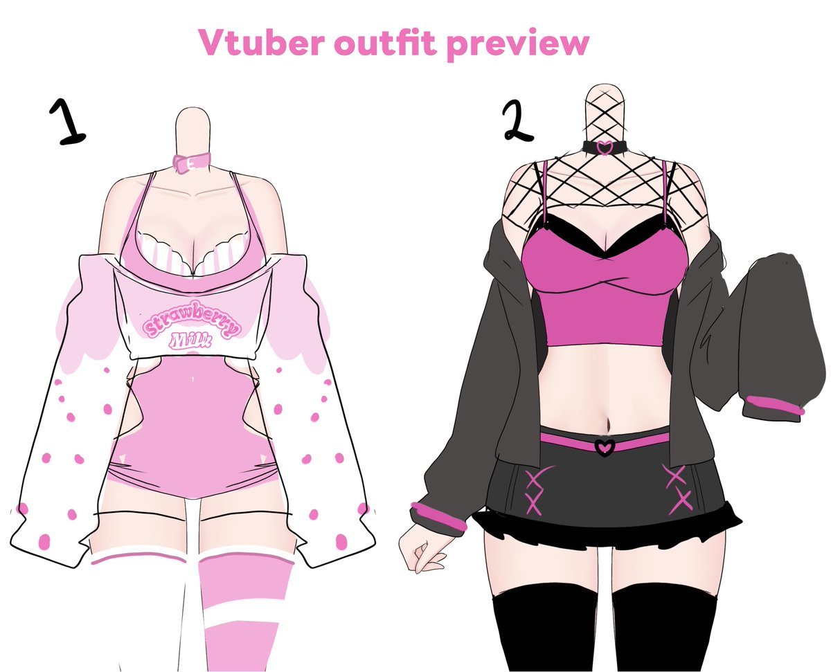 Which outfit should I do next?

These are going to be rigged VTuber outfits&lt;3