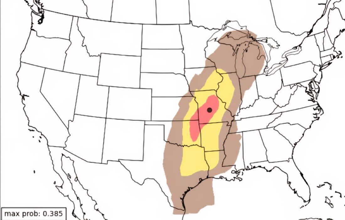 PezexWx's tweet image. Watching this area closely for severe weather next weekend. This is just one run of the GFS so things will change here but signals are there for an organized severe weather potential. 

#wxtwitter
