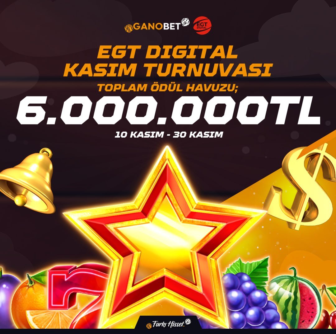 SosyalGano's tweet photo. GANOBET İLE EGT DIGITAL KASIM ARENASI BAŞLIYOR!

💰 Toplam 6.000.000 TL ödüllü Slot Turnuvası seni bekliyor!

📅 10 – 30 Kasım tarihleri arasında
✨ Sadece 1 TL bahis ile katıl, EGT Digital slot oyunlarında oyna ve liderlik tablosunda zirveye çık! https://t.co/fDQOjlv2mv