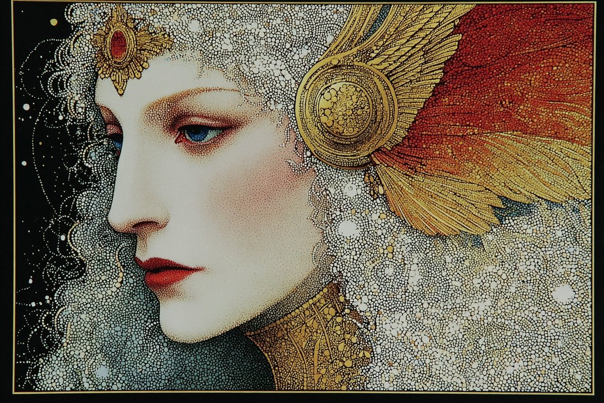 Klimt-style portrait