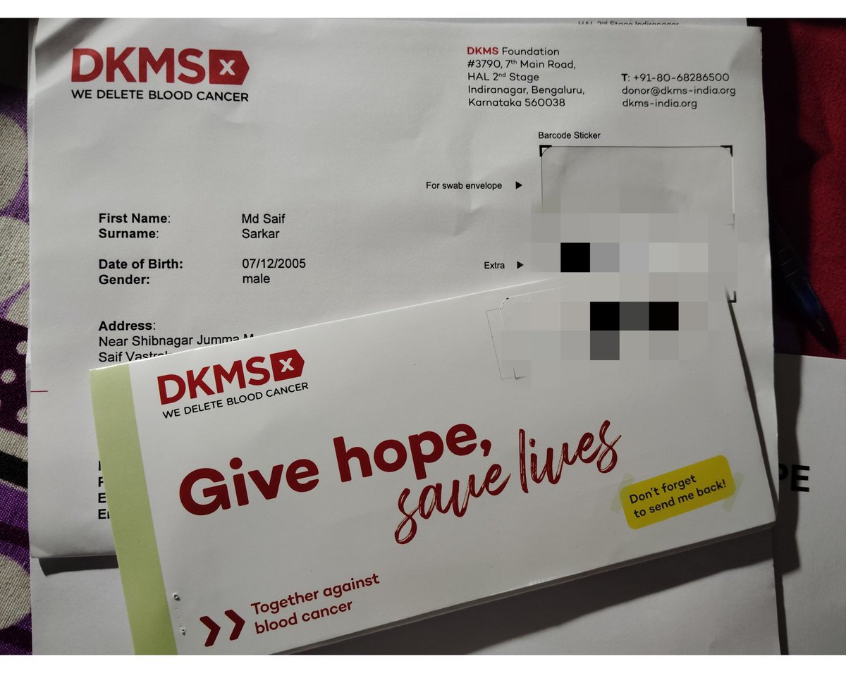iamsaifsarkar's tweet image. Let’s erase blood cancer.
Today I completed my @dkms_india swab kit ✅
A small step from me… but this step could give someone a new life.
Thank you @dhruvrathee for inspiring this. ♥️

#DeleteBloodCancer #DKMS #StemCellDonor #SaveLife #BeTheChange
