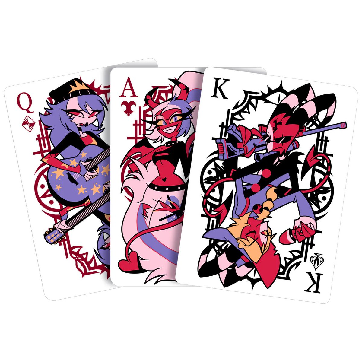 HELLAVERSE's tweet image. This item was no gamble...with 52 new card designs, the Helluva Boss Series Two Playing Cards are a must have for every Helluva fan!!